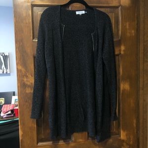 Calvin Klein Dark Grey Knit Zip Up Cardigan